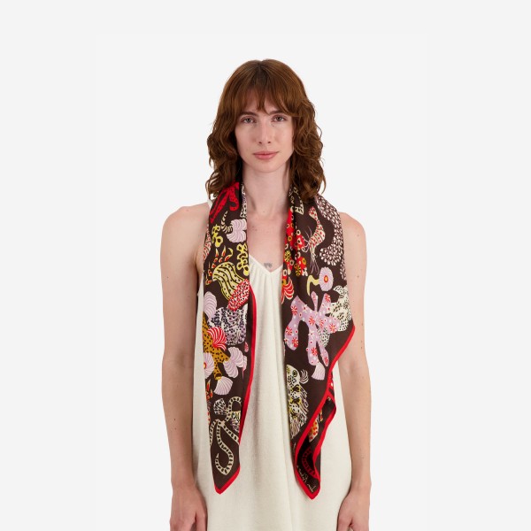 Inoui Editions šilko skara JARDIN BROWN